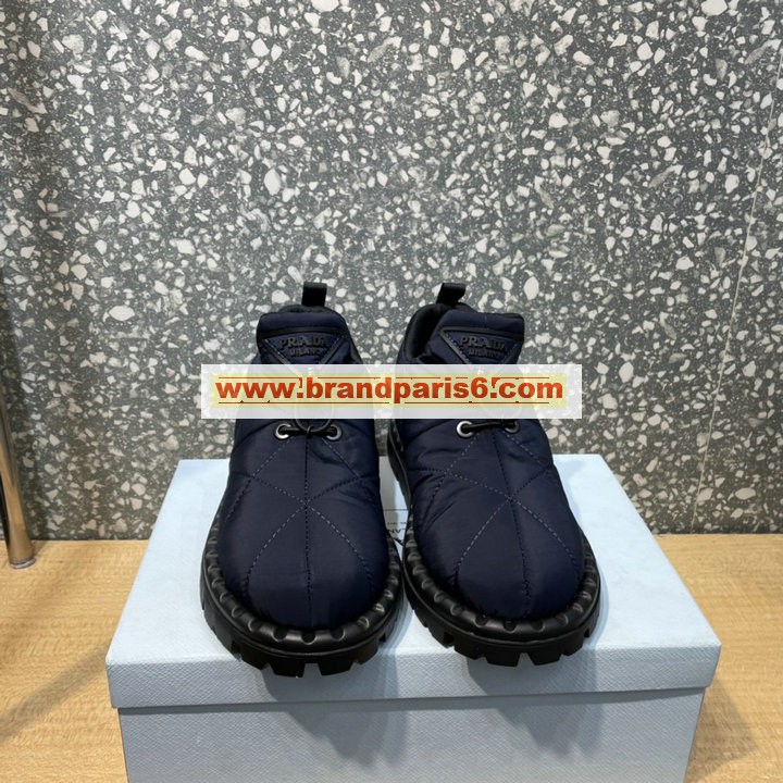 PDJ21001SL-26　プラダ PRADA 2021年最新入荷 パデッドナイロン スリッポン フラットシューズ スニーカー 男女兼用 スポーツバッグ