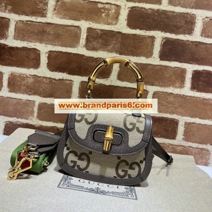 GG686864BKF-057　グッチ GUCCI 2021年最新入荷 ジャンボ GG バンブーバッグ トップハンドルバッグ トートバッグ ハンドバッグ 斜め掛け ショルダーバッグ レディースかばん