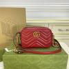 GG448065RD-057　グッチ GUCCI 2022年最新入荷 GGマーモント 斜め掛け ショルダーバッグ カメラバッグ クロスボディバッグ カーフスキン 