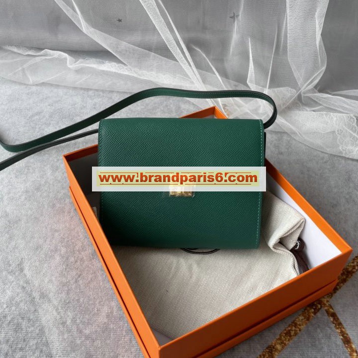 HCL16SJGL-063　エルメスHERMES 2022最新入荷 クリック スクエアバッグ 斜め掛け ショルダーバッグ チェーンウォレット クロスボディバッグ ヴォーエプソン