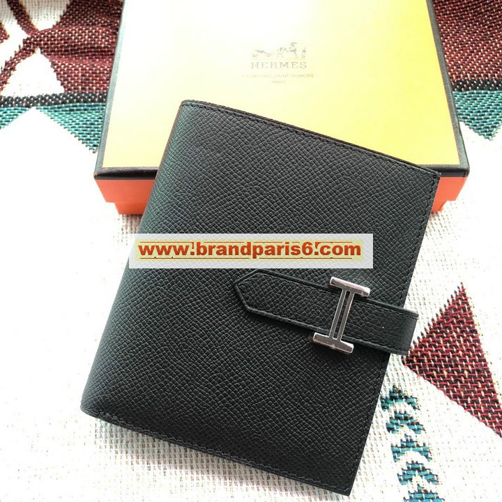 HES20003SYBK-063　エルメス HERMES 2022年最新入荷 ベアン コンパクト 二つ折り短財布 ショートウォレット 札入れ 小銭入れ カードケース ヴォーエプソン