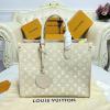 M46128-057　ルイヴィトン LOUISVUITTON 2022年最新入荷 オンザゴー MM ハンドバッグ トートバッグ ママバッグ ショッピングバッグ ウィメンズかばん グレインレザー