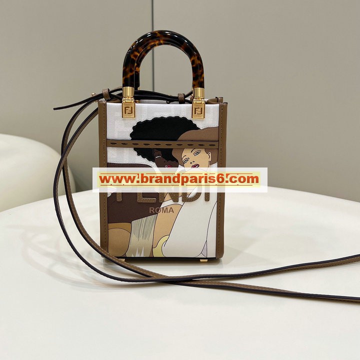 FD8559KF-168　フェンディ FENDI 2022年最新入荷 ミニサンシャインショッパー トートバッグ 2way 斜め掛け ショルダーバッグ クロスボディバッグ レディースかばん 