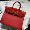 HBK25TEGQJRD-063　エルメス HERMES 2022年最新入荷 バーキンバッグ トップハンドルバッグ トートバッグ ハンドバッグ レディースかばん TOGO革 クロコ革