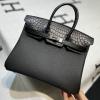 HBK25TEWQYBK-063　エルメス HERMES 2022年最新入荷 バーキンバッグ トップハンドルバッグ トートバッグ ハンドバッグ レディースかばん TOGO革 クロコ革