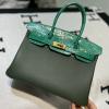 HBK30TENPJMG-063　エルメス HERMES 2022年最新入荷 バーキンバッグ トップハンドルバッグ トートバッグ ハンドバッグ レディースかばん TOGO革 クロコ革