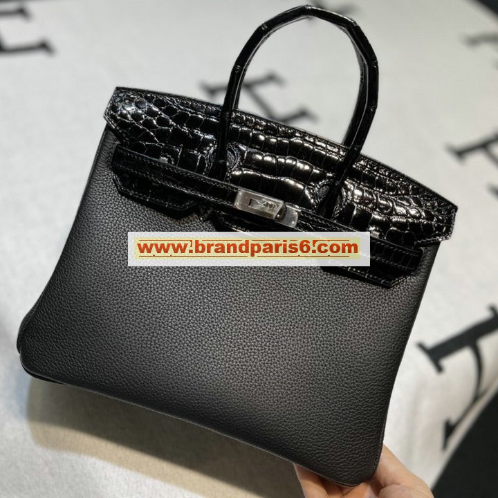 HBK25TEGQYBK-063　エルメス HERMES 2022年最新入荷 バーキンバッグ トップハンドルバッグ トートバッグ ハンドバッグ レディースかばん TOGO革 クロコ革