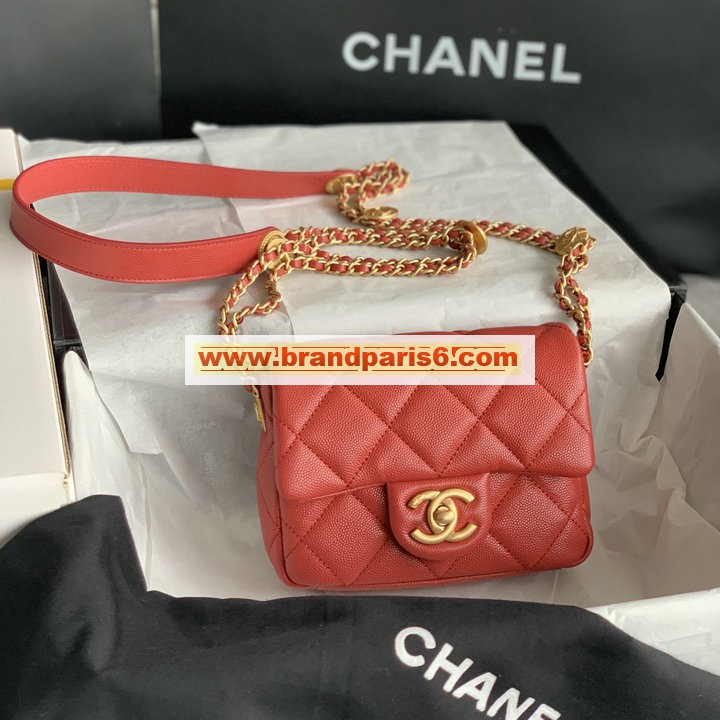 CH3368QRD-DDB　シャネル CHANEL 2022年最新入荷 ミニ フラップバッグ 斜め掛け ショルダーバッグ クロスボディバッグ レディースかばん