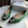 MBJ22006G-26　マノロ ブラニク MANOLO BLAHNIK 2022年最新入荷 ウィメンズ パンプス ハンギシ ビジュー フラットシューズ レディースシューズ 