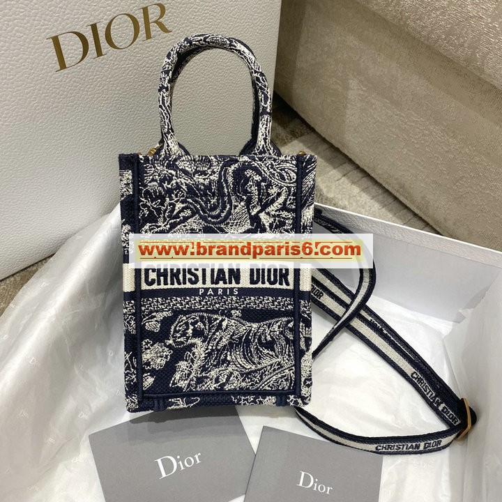 CD1289HSL-99　クリスチャンディオール CHRISTIAN DIOR 2022最新入荷 Book Tote ブック ミニフォンバッグ 斜め掛け ショルダーバッグ クロスボディバッグ 携帯かばん トワル ドゥ ジュイ エンブロイダリー