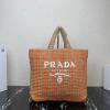 PD1BG392TCS-GH　プラダ PRADA 2022年最新入荷 ラフィア トートバッグ ハンドバッグ トップハンドルバッグ レディースかばん