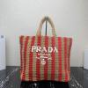 PD1BG392TRD-GH　プラダ PRADA 2022年最新入荷 ラフィア トートバッグ ハンドバッグ トップハンドルバッグ レディースかばん