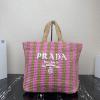 PD1BG392TFH-GH　プラダ PRADA 2022年最新入荷 ラフィア トートバッグ ハンドバッグ トップハンドルバッグ レディースかばん