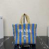PD1BG422TTL-GH　プラダ PRADA 2022年最新入荷 ラフィア トートバッグ ハンドバッグ トップハンドルバッグ レディースかばん