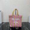 PD1BG422TFH-GH　プラダ PRADA 2022年最新入荷 ラフィア トートバッグ ハンドバッグ トップハンドルバッグ レディースかばん