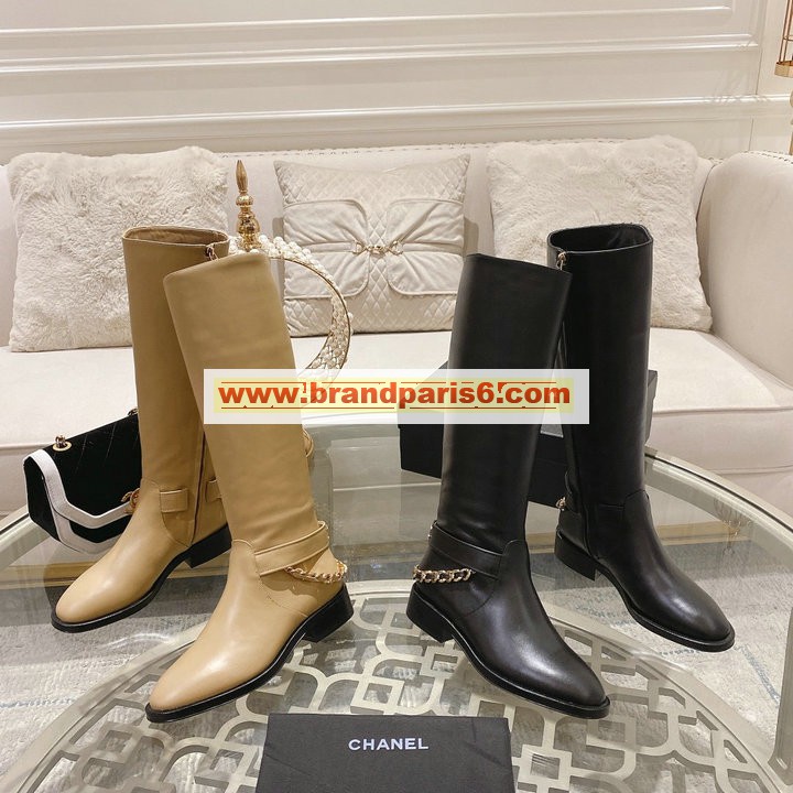 CHJ22055-26　シャネル CHANEL 2022年秋冬最新入荷 ウィメンズ ロングブーツ ローヒールシューズ レディースシューズ ジップクロージャー カーフレザー