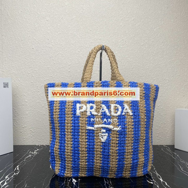PD1BG392TLS-GH　プラダ PRADA 2022年最新入荷 ラフィア トートバッグ ハンドバッグ トップハンドルバッグ レディースかばん