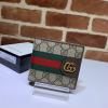 GG557702BKF-057　グッチ GUCCI 2022年最新入荷 二つ折り短財布 ショートウォレット カード入れ 札入れ キャンパス カーフレザー 