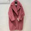 YFMAX22001M-HXG　マックスマーラ MaxMara 2022年秋冬最新入荷 ロング丈 Teddy Bear Icon Coat テディ ベーア コート ロングスリーブ トップスコート 暖かい 防寒 アウターウェア 