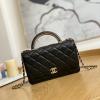 CH81207BK-CC　シャネル CHANEL 2022年最新入荷 WOC トップハンドルバッグ トートバッグ 2way 斜め掛け ショルダーバッグ クロスボディバッグ レディースかばん ラムスキン