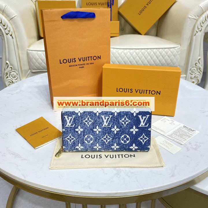 M81226-057　ルイヴィトン LOUISVUITTON 2022年最新入荷 ジッピー ウォレット ファスナー長財布 ロングウォレット カード入れ 札入れ デニム