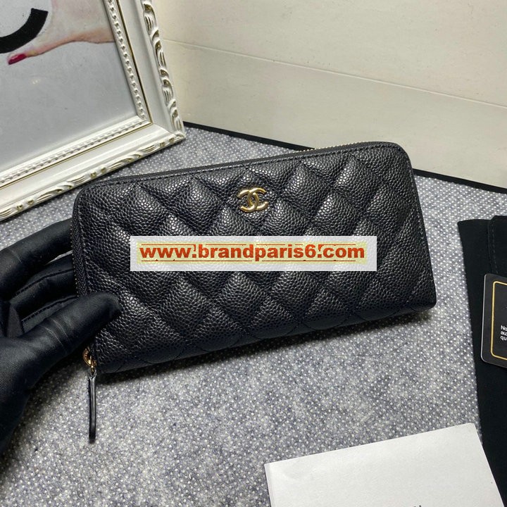 CH50071QJBK-CC　シャネル CHANEL 2022年最新入荷 ジッピーウォレット ファスナー長財布 ロングウォレット カード入れ 札入れ キャビアスキン