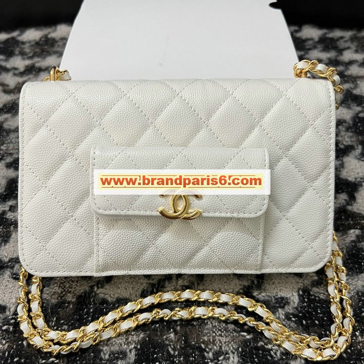 CH68090BS-CC　シャネル CHANEL 2022年最新入荷 チェーンウォレット 斜め掛け ショルダーバッグ クラッチバッグ クロスボディバッグ レディースかばん キャビアスキン