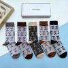 WZCH22003-AN　シャネル CHANEL 2022年最新入荷 Sporty Tennis Socks スポーティー テニス ソックス ハイソックス 1箱5足セット コットン