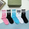 WZGG22004-AN　グッチ GUCCI 2022年最新入荷 Sporty Tennis Socks スポーティー テニス ソックス ハイソックス 1箱5足セット コットン