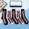 WZGG22006-AN　グッチ GUCCI 2022年最新入荷 Sporty Tennis Socks スポーティー テニス ソックス ハイソックス 1箱5足セット コットン