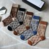 WZGG22007-AN　グッチ GUCCI 2022年最新入荷 Sporty Tennis Socks スポーティー テニス ソックス ハイソックス 1箱5足セット コットン