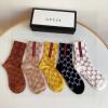 WZGG22010-AN　グッチ GUCCI 2022年最新入荷 Sporty Tennis Socks スポーティー テニス ソックス ハイソックス 1箱5足セット コットン