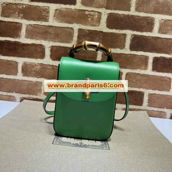 GG702106JGL-057　グッチ GUCCI 2022年最新入荷 バンブー ミニ ハンドバッグ トートバッグ 2way 斜め掛け ショルダーバッグ クロスボディバッグ 携帯ケース