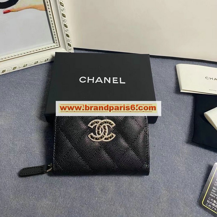CH2738QJBK-CC　シャネル CHANEL 2022年最新入荷 ジッピーウォレット ショートウォレット コインケース ファスナー短財布 カードケース キャビアスキン