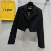 WTFD22002-JS　フェンディ FENDI 2022年秋冬最新入荷 ショートテーラードジャケット ロングスリーブ レディースコート ボタン開閉式 ジャケット トップスコート 長袖 アウターコート