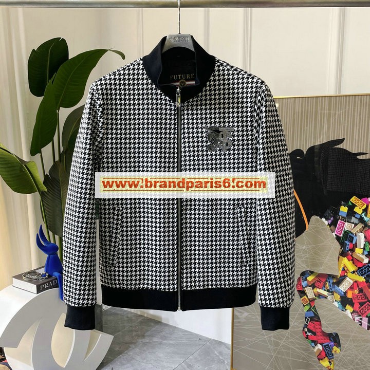 WTBR22006-JS　バーパリー BURBERRY 2022年秋冬最新入荷 ロングスリーブ チェック柄 ジャケット ファスナー開閉式 パーカー トップスコート 長袖 アウターコート