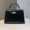 HKL19EGYBK-063　エルメス HERMES 2022最新入荷 ミニ ケリー トップハンドルバッグ トートバッグ ハンドバッグ 2way 斜め掛け ショルダーバッグ レディースかばん クロコ革