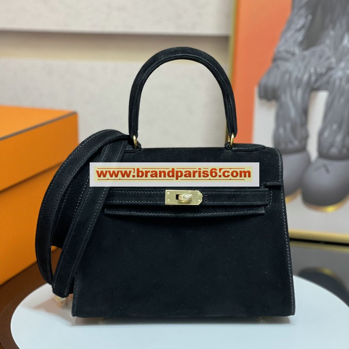 HKL20JPJBK-063　エルメス HERMES 2022最新入荷 ケリー ポシェット トップハンドルバッグ トートバッグ ハンドバッグ 2way 斜め掛け ショルダーバッグ レディースかばん スエード