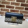 GG735103BBK-057　グッチ GUCCI 2023年最新入荷 パドロック スモール フラップバッグ 斜め掛け ショルダーバッグ クロスボディバッグ キャンパス レザー 