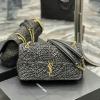 YSL515821BBK-99　イヴサンローラン Saint laurent YSL  2023年最新入荷 ジェイミー  ミディアム ラフィア フラップバッグ 斜め掛け ショルダーバッグ クロスボディバッグ レディースかばん