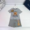 TYBR23003-JS　バーバリー BURBERRY 2023年夏最新入荷 子供服 2点セットアップ ツーピース ショートスリーブ Tシャツ ショートパンツ スポーツジャージ