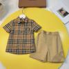 TYBR23006-JS　バーバリー BURBERRY 2023年夏最新入荷 子供服 2点セットアップ ツーピース ショートスリーブ ポロシャツ ショートパンツ スポーツジャージ