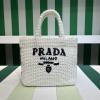 PD1BG422WBS-99　プラダ PRADA 2023年最新入荷 ラフィア トートバッグ ハンドバッグ トップハンドルバッグ レディースかばん