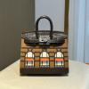 HBK20TGFZZF-063　エルメス HERMES 2023最新入荷 バーキンバッグ トップハンドルバッグ トートバッグ ハンドバッグ レディースかばん 白雪姫 家 クロコ