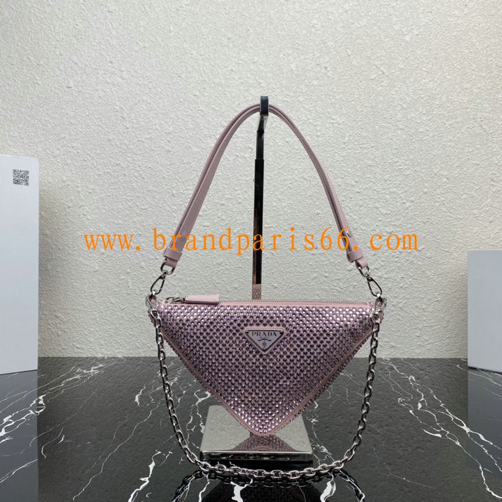 PD1BC190FH-GH　プラダ PRADA 2023年最新入荷 トライアングル キャンパスバッグ 斜め掛け ショルダーバッグ クロスボディバッグ ファスナー開閉式