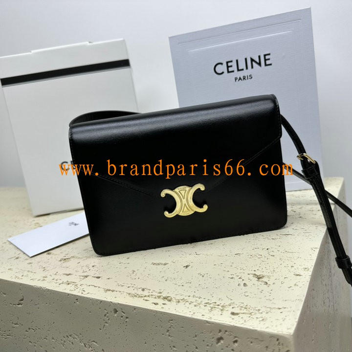 CE113322PBK-99　セリーヌ CELINE 2023年最新入荷 エンベロップ トリオンフ バッグ 斜め掛け ショルダーバッグ クロスボディバッグ