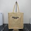 PD1BG393XS-025　プラダ PRADA 2023年最新入荷 ラフィア トートバッグ トップハンドルバッグ ハンドバッグ レディースかばん 内張りなし ラフィアハンドル