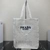 PD1BG393BS-025　プラダ PRADA 2023年最新入荷 ラフィア トートバッグ トップハンドルバッグ ハンドバッグ レディースかばん 内張りなし ラフィアハンドル