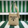 PD1BC184XS-99　プラダ PRADA 2023年最新入荷 ラフィア トートバッグ トップハンドルバッグ ハンドバッグ レディースかばん 内張りなし ラフィアハンドル