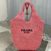 PD1BG424FH-99　プラダ PRADA 2023年最新入荷 ラフィア トートバッグ ハンドバッグ ホーボーバッグ 肩掛け ショルダーバッグ レディースかばん